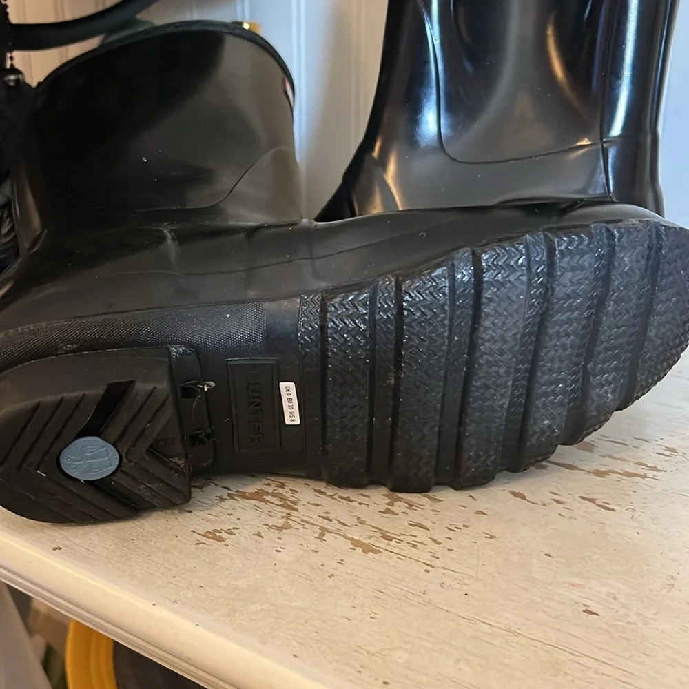 HUNTER ORIGINAL short wellies black rain boots size 39